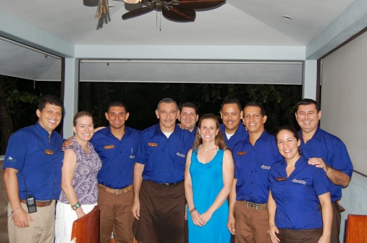 Erin Smith with the staff of Arenas del Mar in Manuel Antonio, Costa Rica.